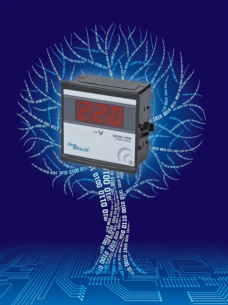 Samwha-dsp SDM-Vデジタル電圧計、スリムコンパクトでledパネルメータ