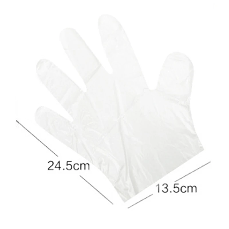 100/Set Hot Sale Disposable PE Garden Home Restaurant BBQ Plastic Multifuction Gloves  E2S перчатки одноразовые Gants Jetabl