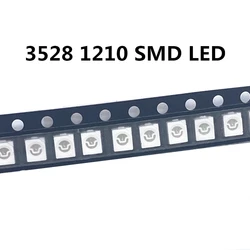 100 sztuk oryginalny Super Bright 3528 1210 LED SMD czerwony zielony niebieski żółty biały ciepły biały dioda LED 3.5*2.8*1.9mm