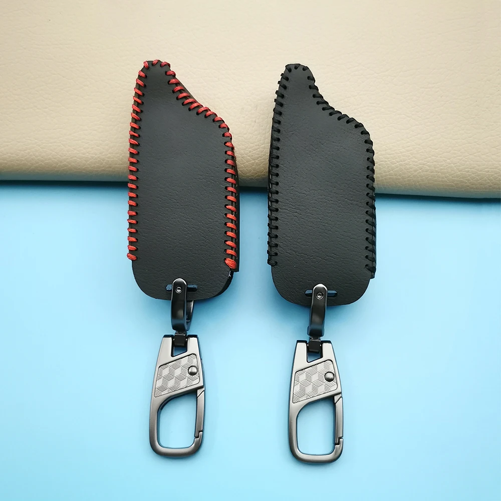 Key Case Key Cover For B9 B6 Leather Case For Starline LCD B9 B91 B6 B61 A91 A61 V7 LCD 2 Shape Remote Car Alarm Keychain