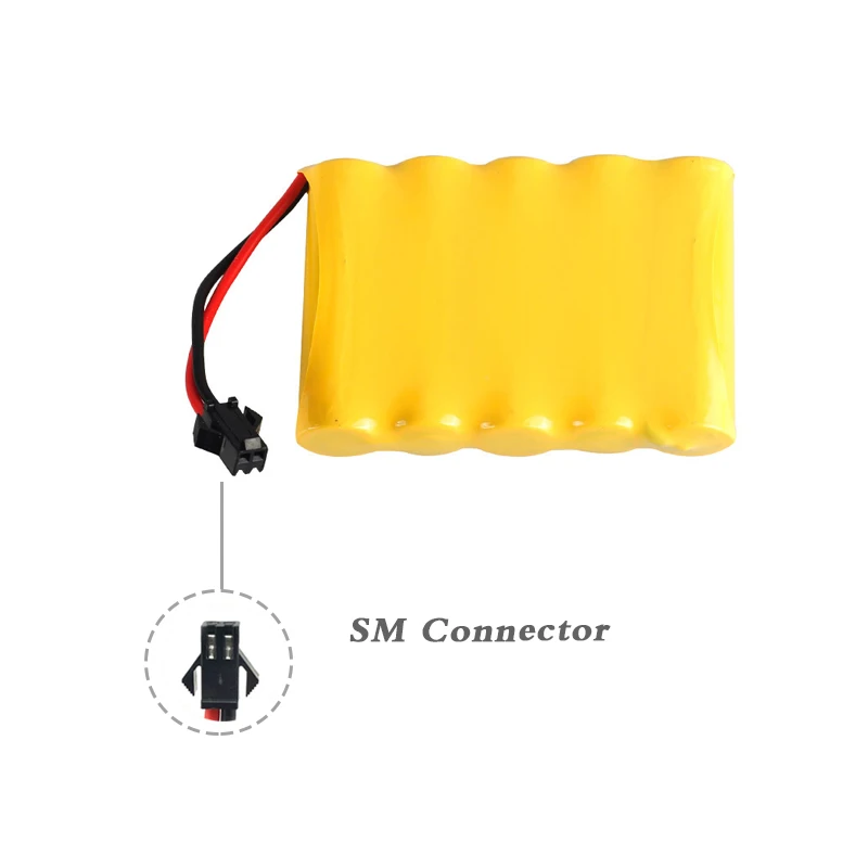 Bateria aa para carro, brinquedo, barcos, caminhões, tanque, robô, 6v, ni-cd, tomada sm, 2 peças, 6v, 700mah