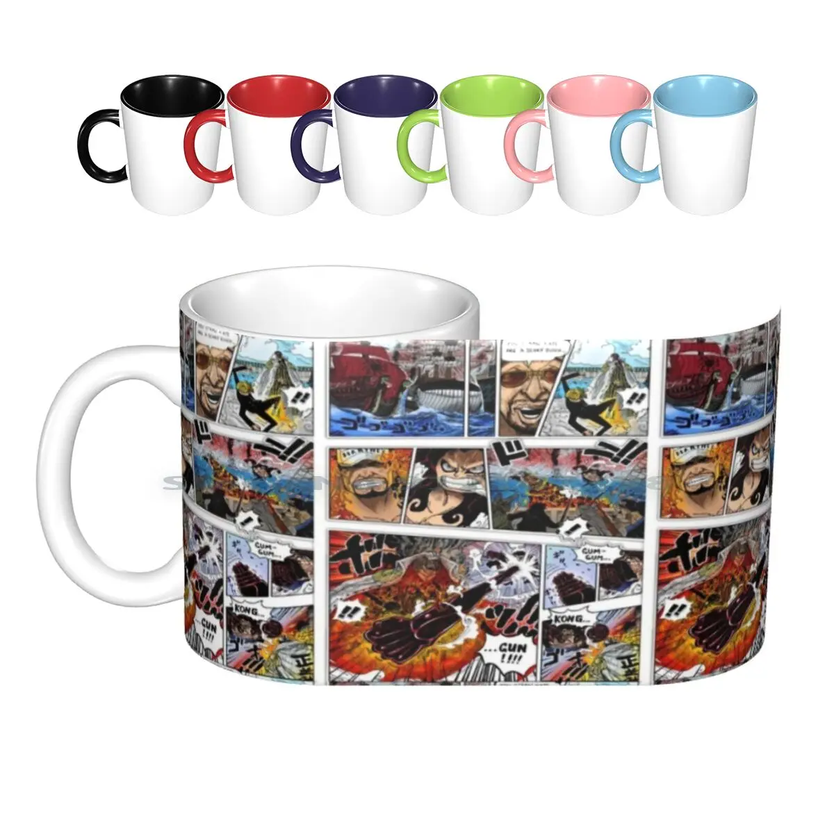 Fan Art Ceramic Mugs Coffee Cups Milk Tea Mug Fan Art Art One Art Piece Luffy Vs Marine Kizaru Boa Piece Fujitora Gear Force