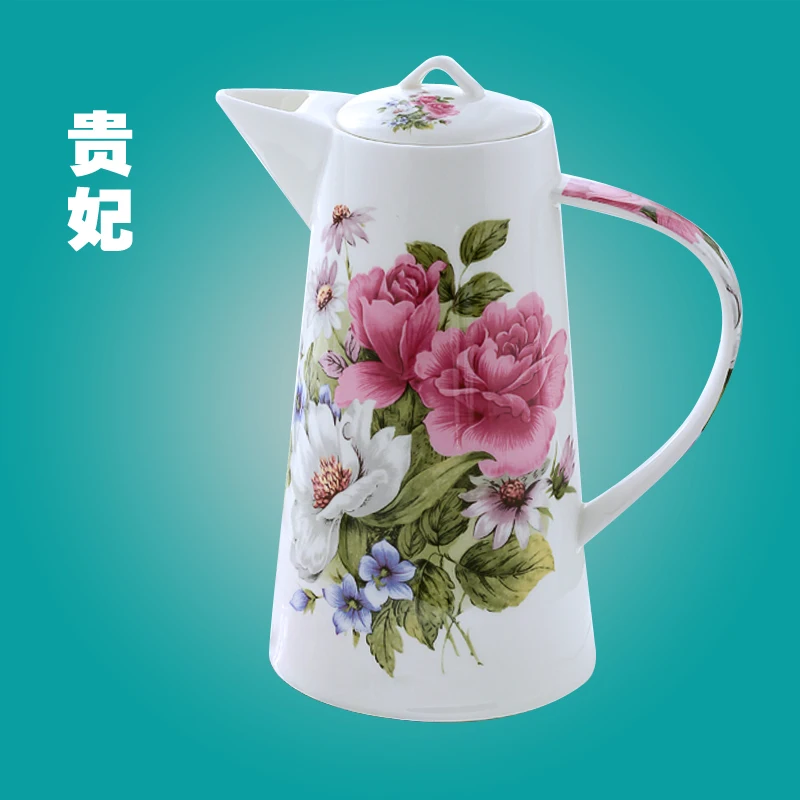 European Style Bone China Household Teapot, Large Capacity Ceramic High Temperature Resistant, 1200ml