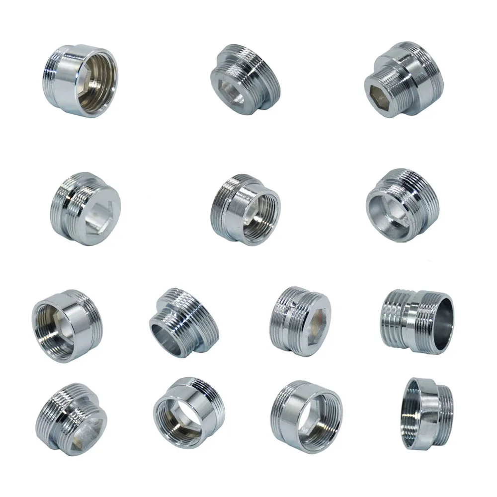 Silver 1/2 M20 M22 M24 Threaded Connector Brass M16  M17  M18 M19 M28 M32 Water Tap Connector For Faucet Adaptor 1Pcs