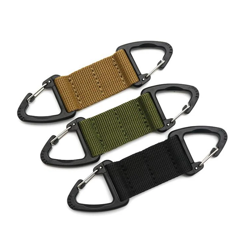 3PCS Tactical MOLLE Nylon Keychain Outdoor Sports Camping Molle Key Ring Gear Key Keeper Keychain Hunting Accessories