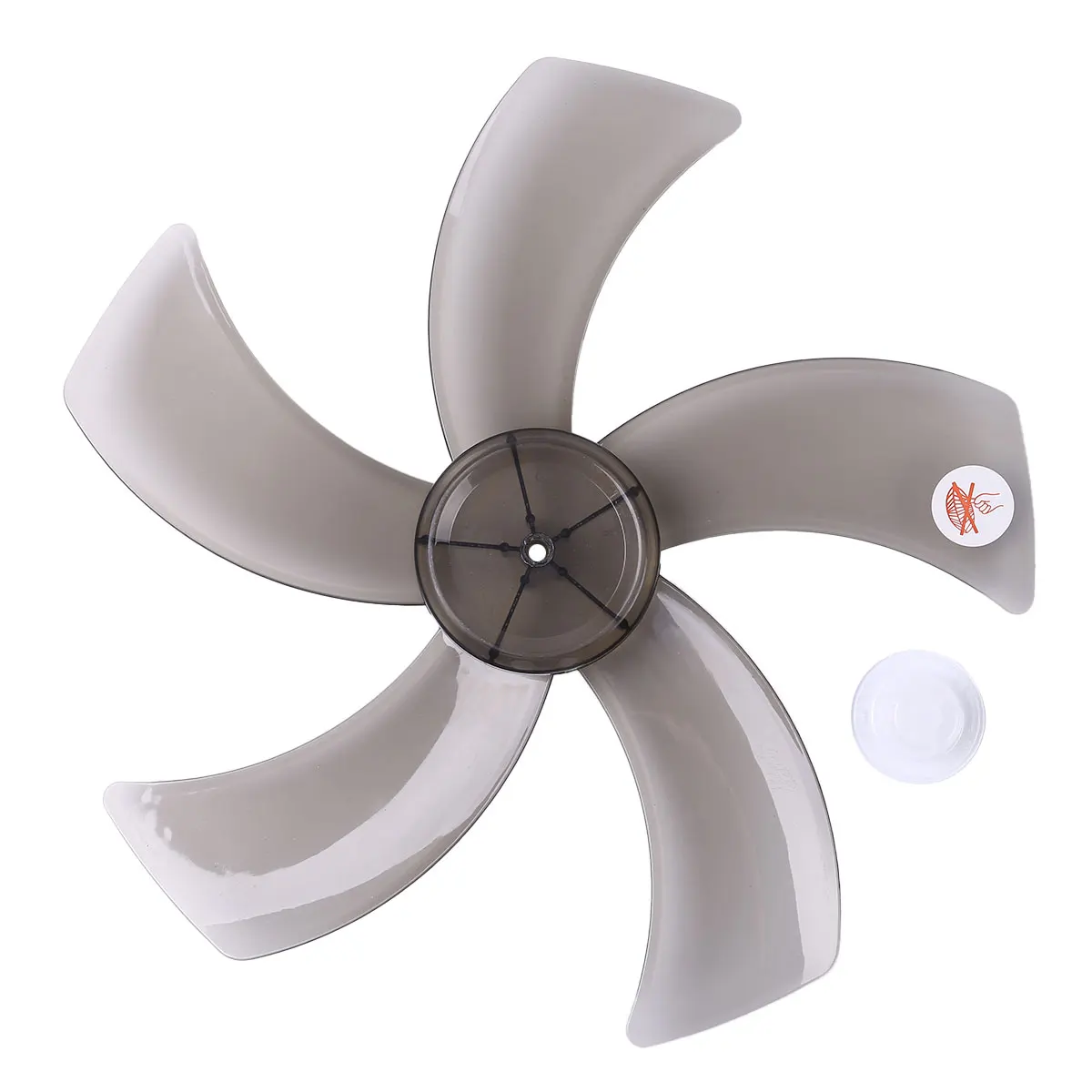 Black Household Plastic Fan Blade Five Leaves with Nut Cover for 16 Inch Standing Pedestal Fan Table Fanner General Accessories