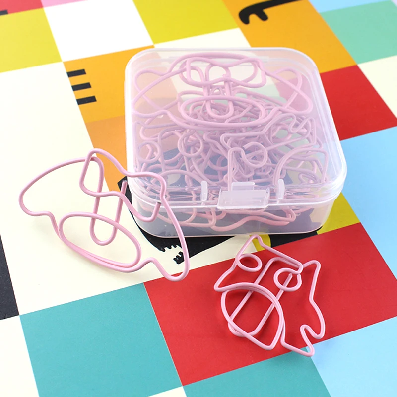 Roze Uil Cartoon Paperclips Vorm Paperclip Bladwijzer Leuke Klips Planner Clips Mini Clip Accessoire Bureau Clip Papier Metalen Clip