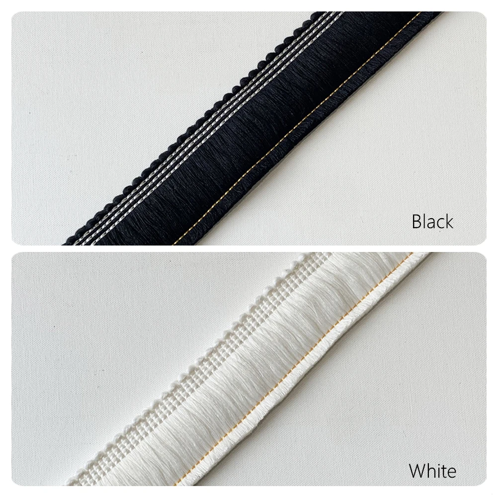 Decorativo nero bianco rifila frangia divano casa interno indumento tiro cuscino rifilatura pizzo accessorio 4.5cm di larghezza 5 metri/lotto