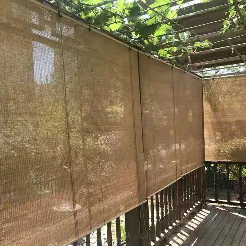 Retro Style Custom Bamboo Curtains Balcony Louver Shading for Factory Price