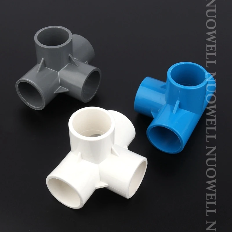 5pcs I.D 20-32mm PVC Pipe Fittings Stereoscopic 4 Ways Connector Home Garden Irrigation Hose Fittings Water Connectors DIY Tools