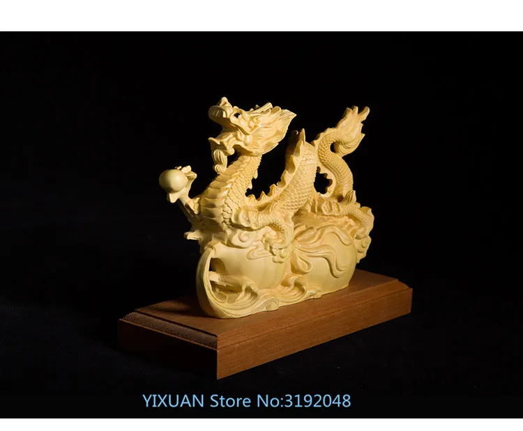 

Boxwood living room decoration dragon wood carving Xianglong Fulu home decoration solid wood carving stationery handle