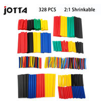 328pcs  Heat Shrink Tube Kit Shrinking Assorted Polyolefin Insulation Sleeving Heat Shrink Tubing Wire Cable 5 Colors 8 Sizes