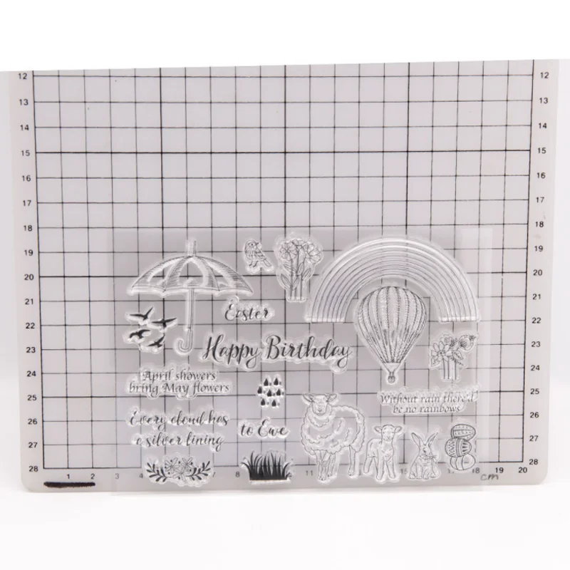 1Pc อีสเตอร์แกะโปร่งใสซิลิโคนแสตมป์ DIY Scrapbooking ยางสี Embossed ไดอารี่ Decor แม่แบบ Reusable 11*15.5ซม.