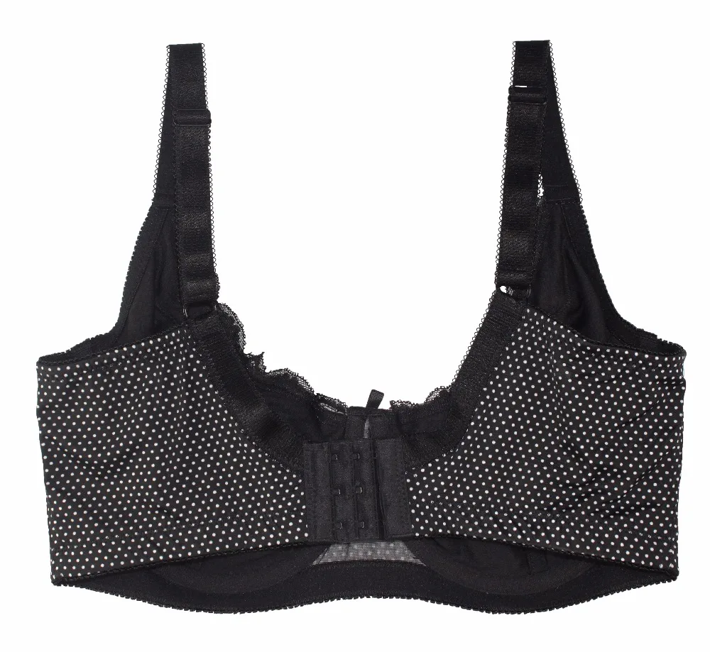 Mierside-Sujetador de lunares para mujer, ropa interior de talla grande, color gris/Negro/marrón, C/D/DD/DDD/E/F/G, D0295