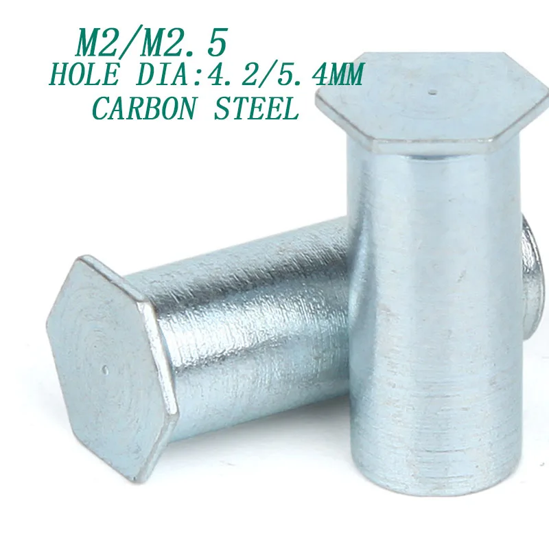 

20pcs/lot M2M2.5zinc carbon steel blind hole pressure rivet stud rivet nut column hole Dia 4.2/5.4mm 377