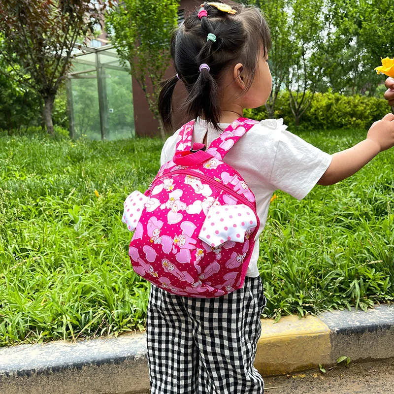 Mochila infantil con alas de ángel para niños y niñas, bolso escolar de dibujos animados para guardería, pequeño cohete Kawaii