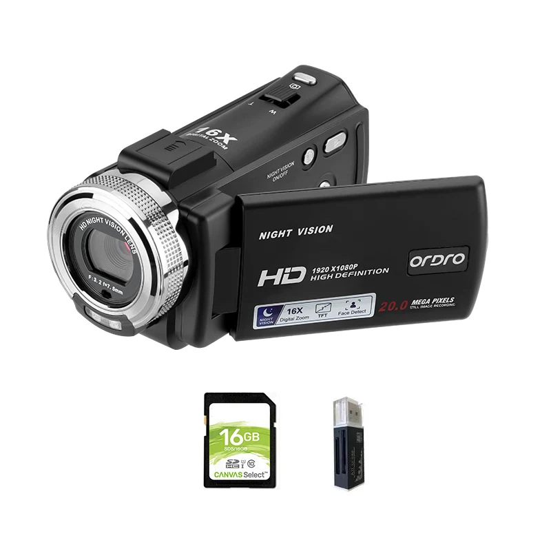 Videocamera Full HD 1080P videocamera digitale Ordro V12 visione notturna a infrarossi uso domestico Camara per Youtuber principiante Vlogging