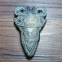 Chinese Tibet Hongshan Culture Natural Meteorite Black Iron Carved Beast Arrow Mascot Statue and Sculpture Collection Statues