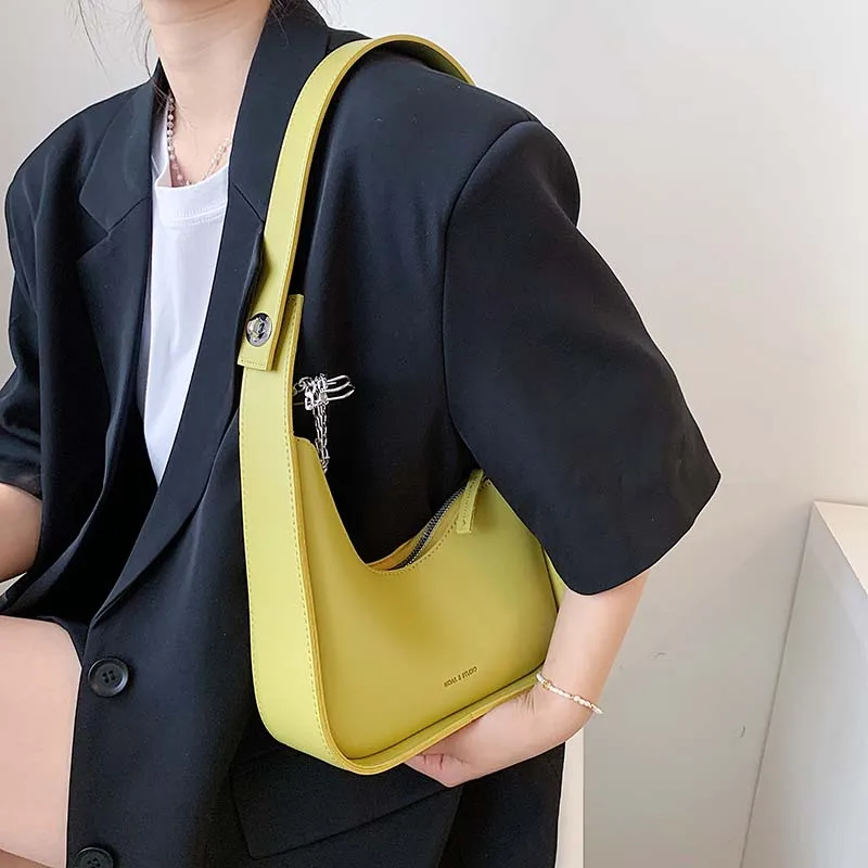 Luxury Crossbody Bags For Women 2021 Leather Lemon Color Shoulder Bag Women Casual Satchels Wide Straps Fashion Bag Handbag
