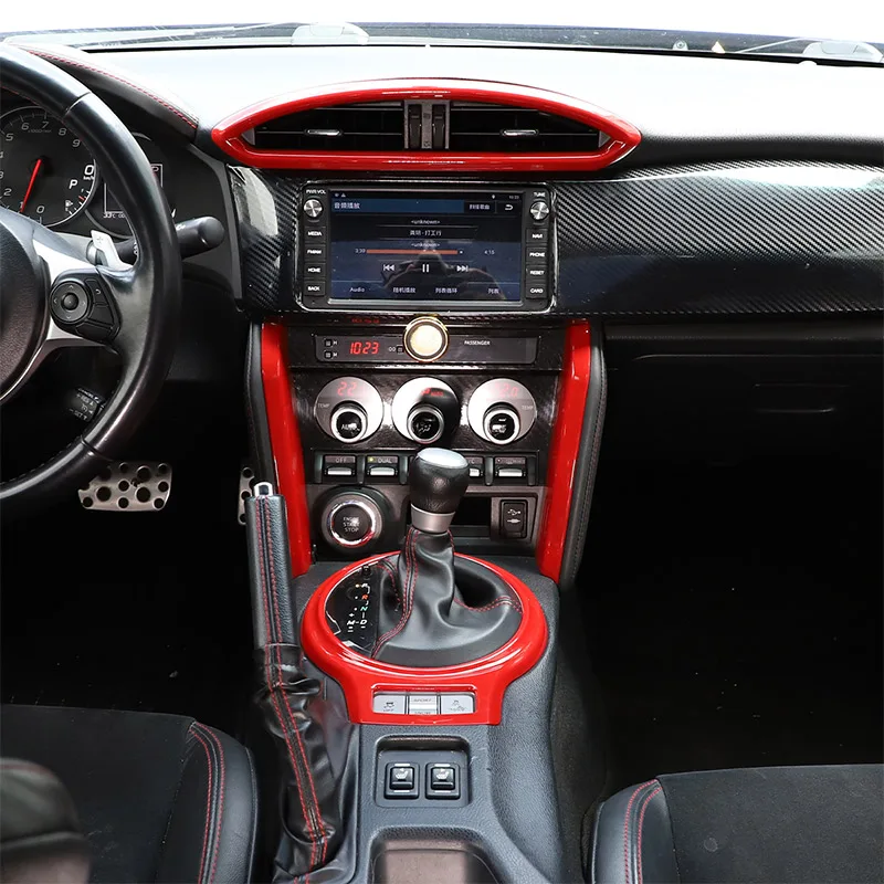 For Subaru BRZ Toyota 86 GT86 2012-20 ABS red car interior central control decorative trim door handle switch frame Accessories