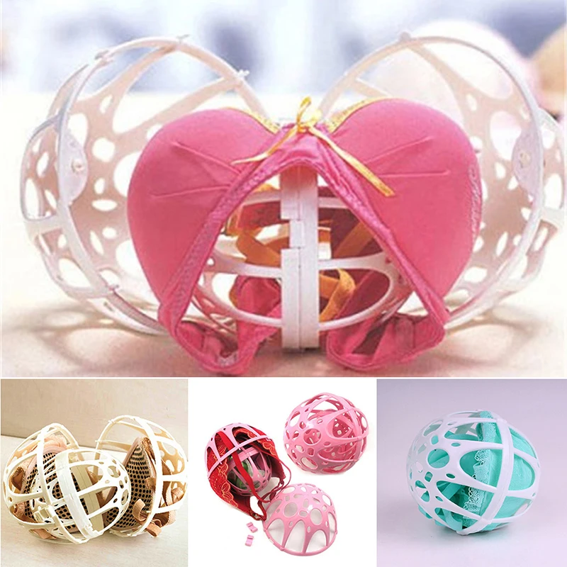 Home Laundry Balls Accessory Plastic Women Bubble Bra Double Ball Saver Washer Bra Laundry Wash Washing Ball Random Color