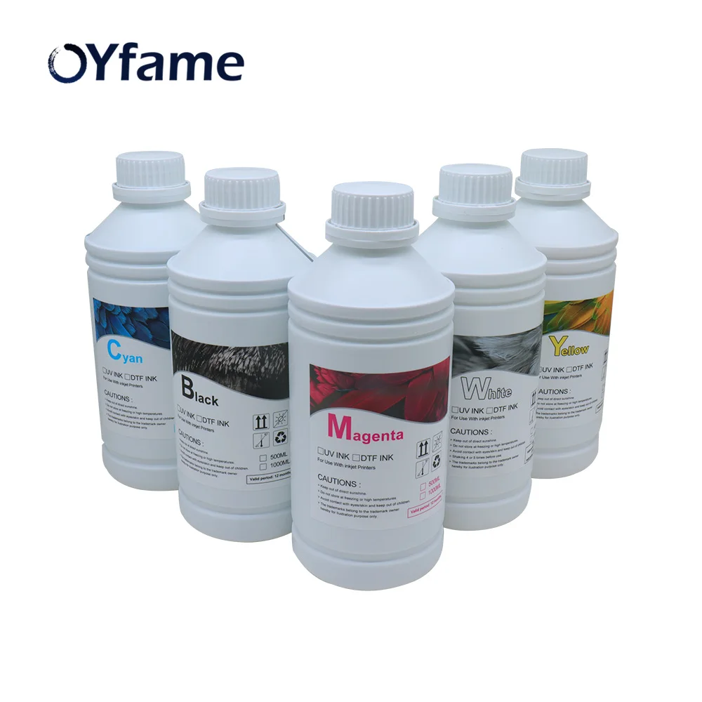 

OYfame 1000ml*5 DTF Ink Trasnfer Ink For DTF Printing Direct Transfer Film Printer Ink Textile Pigment Color and White Ink