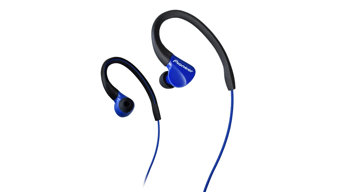 Pioneer SE-E3 earhook earphone, in ear black, blue