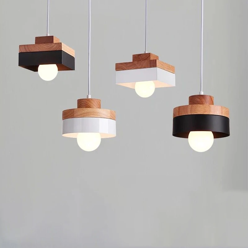 luminaria pendente de madeira moderna decoracao de casa lampada estilo nordico quadrada suspensao para quarto cozinha 01