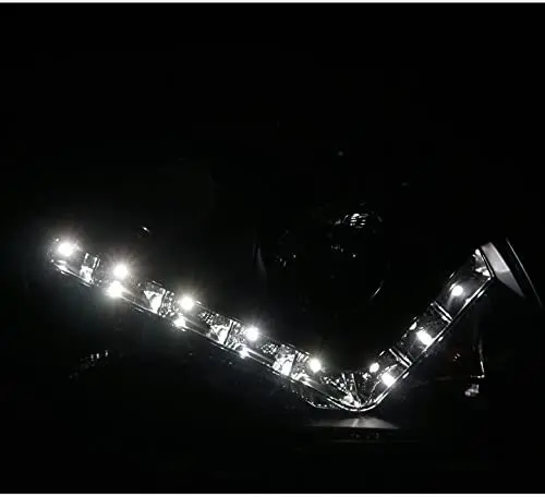 Sulinso LED DRL Projector Headlights Headlamps Black For 2003-2009 Benz-CLK-Class W209 Projector style