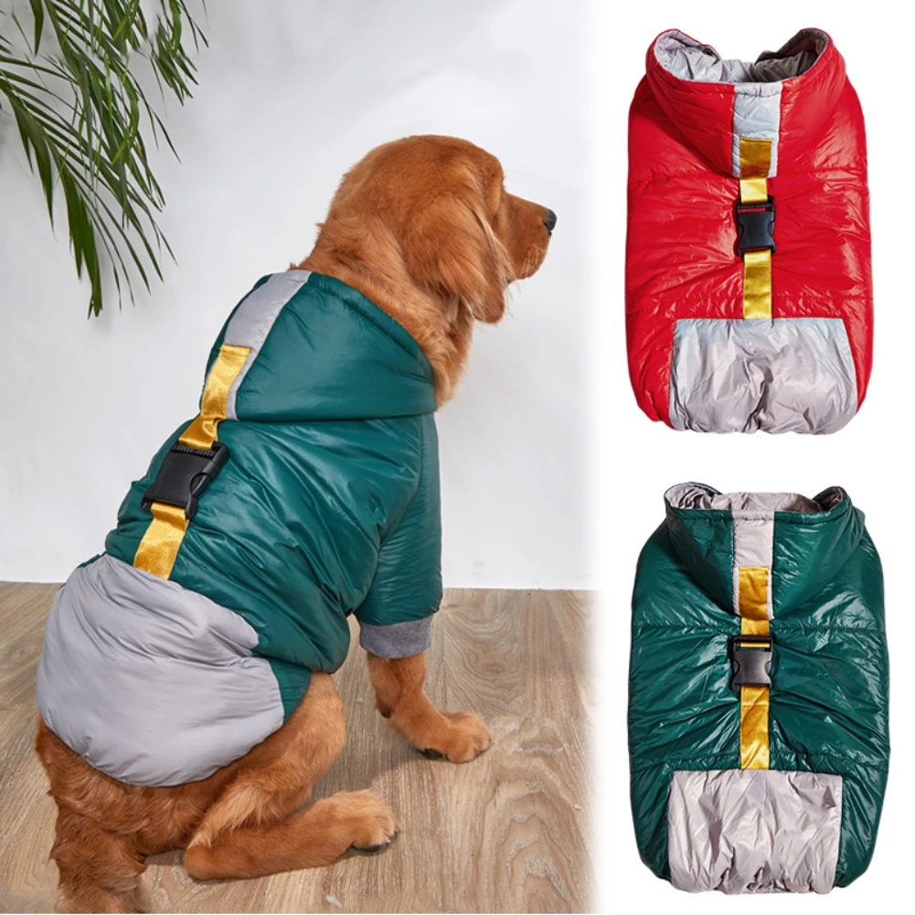 Waterdichte Grote Honden Jas Winter Grote Hond Kleding Super Warm Dikker Huisdier Jas Voor Grote Honden Kleding Patch-Work overalls