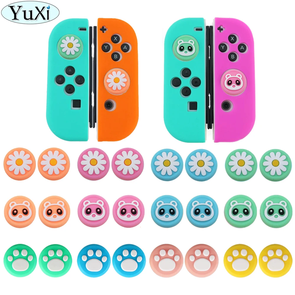 

YuXi 4pcs Silicone Grip Caps Accessories for Nintend Switch Joycon Cap Protective Case for NS Gamepad Joystick Controller