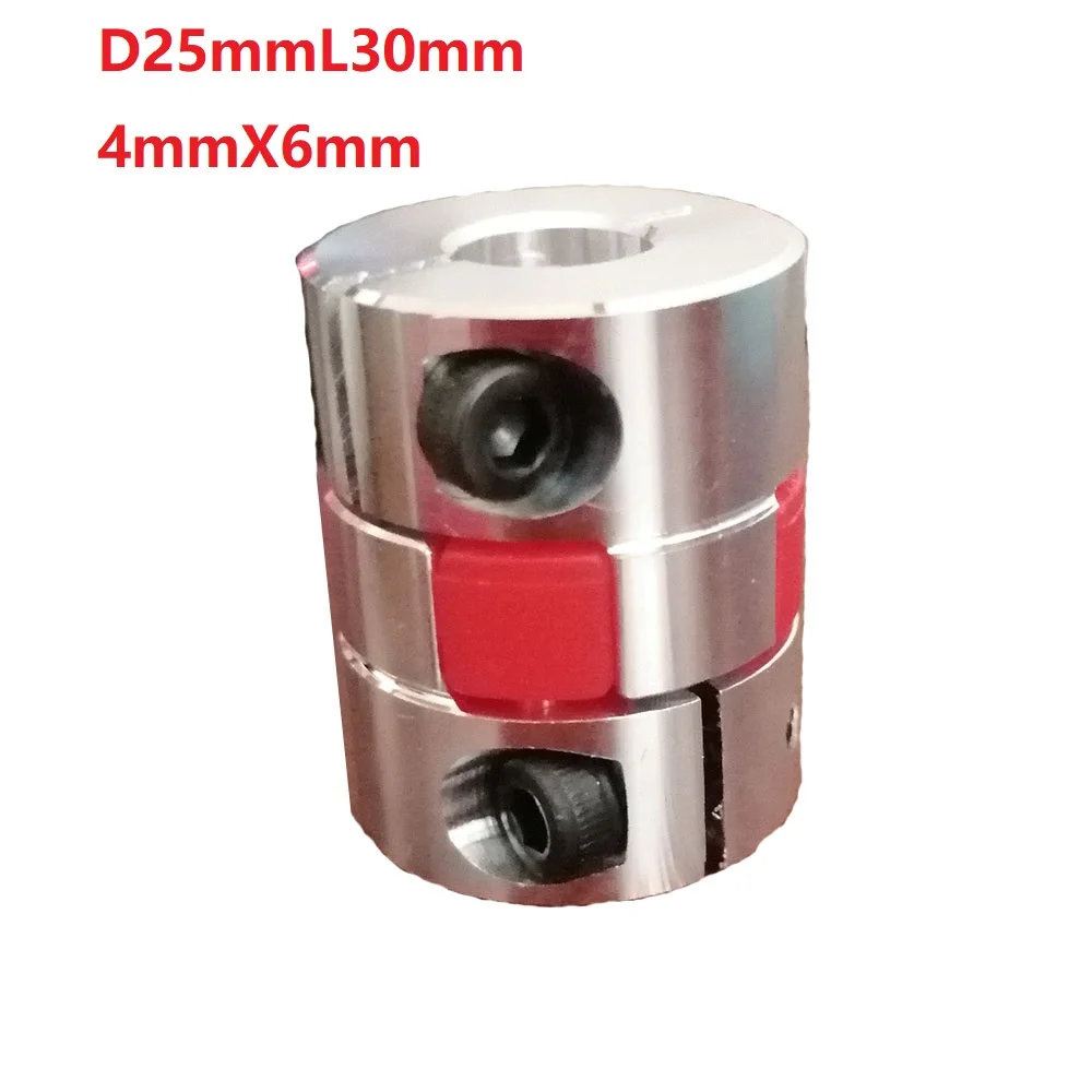 1pcs 4x6 D25L30 Aluminium Shaft Plum blossom Coupling Motor Connector Flexible shaft