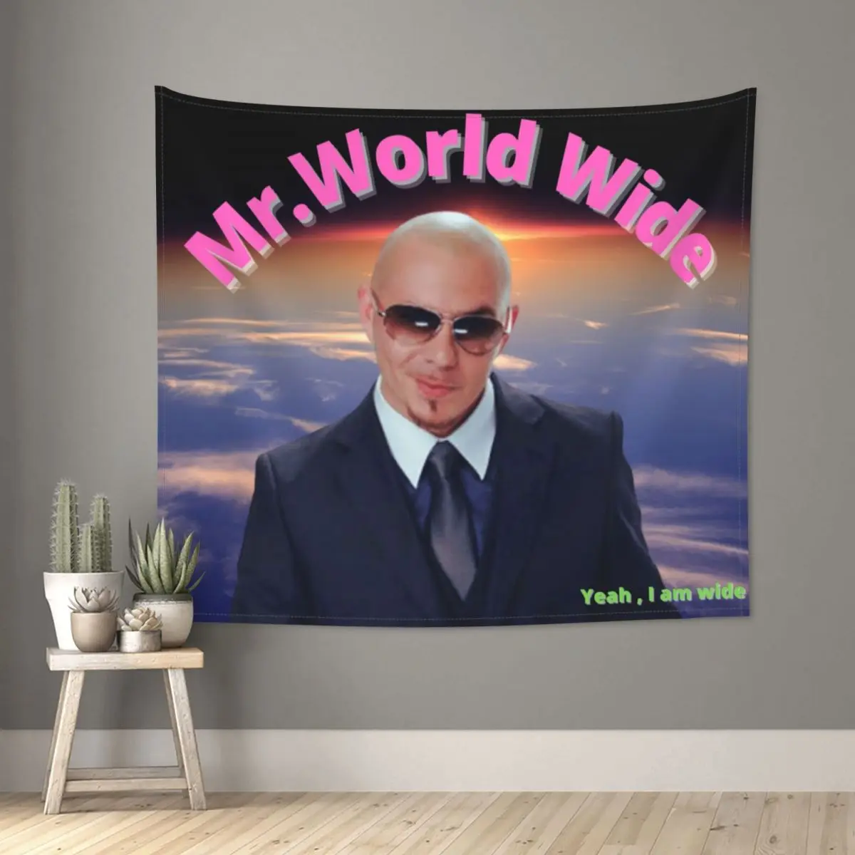 Mr. Worldwide Tapestry Bohemian Polyester Wall Hanging Wall Decor Yoga Mat Art Tapestries