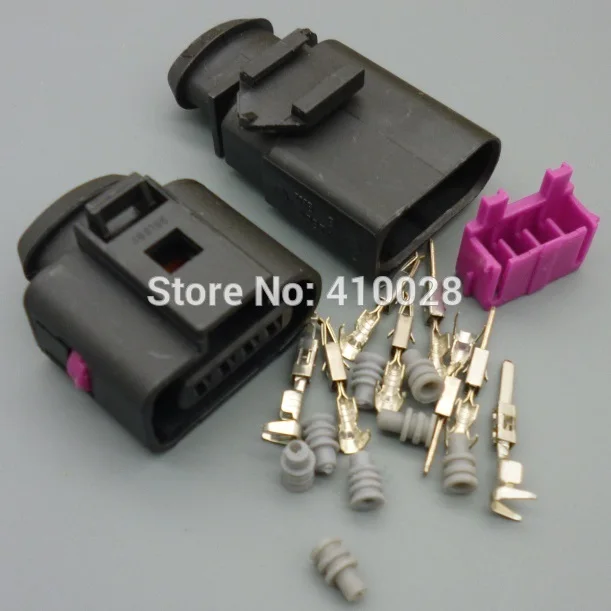 shhworldsea 5sets 1.5mm  male&female Kit 4 Way air press sensor Connector Repair Kit For A4 A6 VW NEW 1J0 973 704 1J0973704