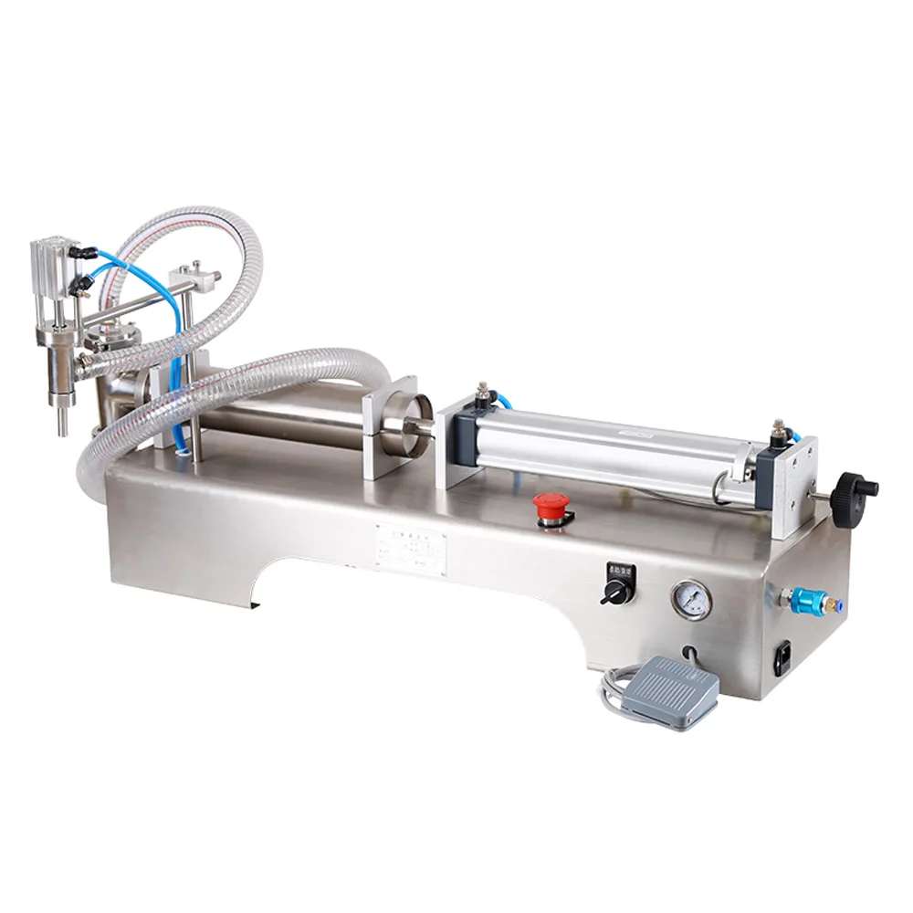 

10-100ml Horizontal Pneumatic Filler Machine Fully Automatic Liquid Quantitative Filling Liquid Lubricant Filling Machine