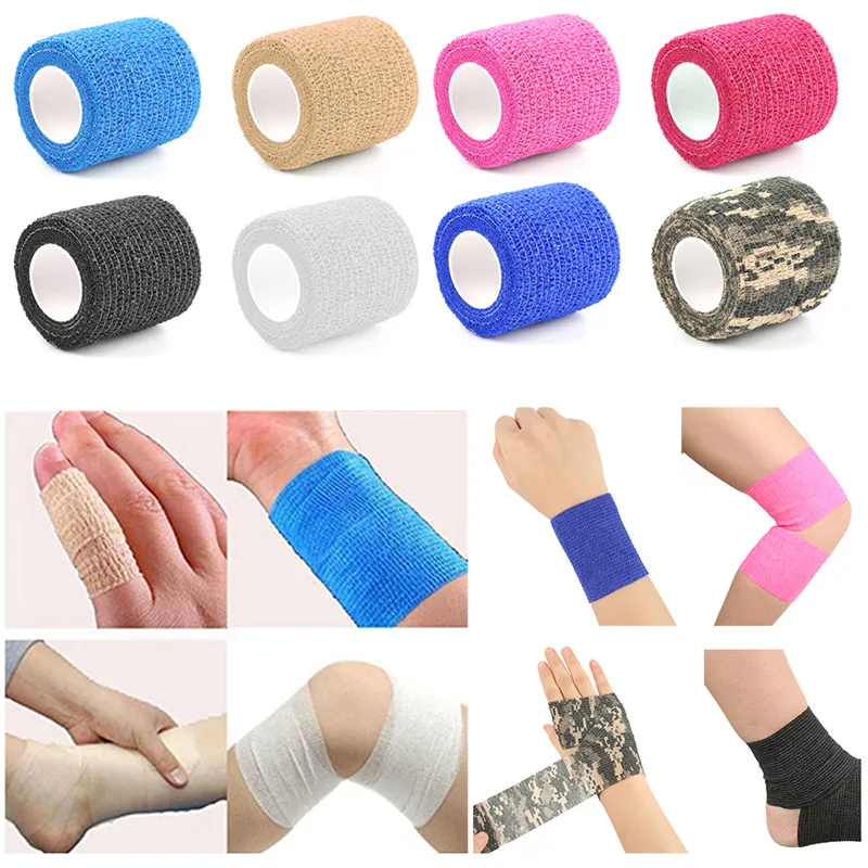 7.5cm 15cm Sports Joint Protection Nonwoven Cohesive Elastic Bandage Medical Self Adhesive First Aid Elastoplast Pets Wraps