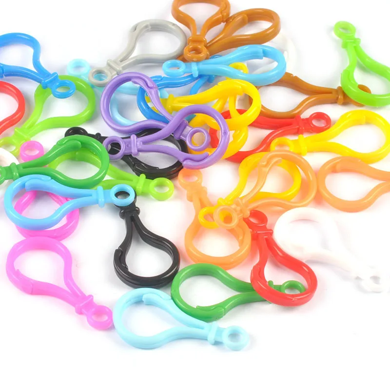 20Pcs/Lot Mixed Color Lobster Claw Clasp For DIY Crafts Plastic Buckle Hooks Handmade Accessories Key Chain Bag Supplies c3217