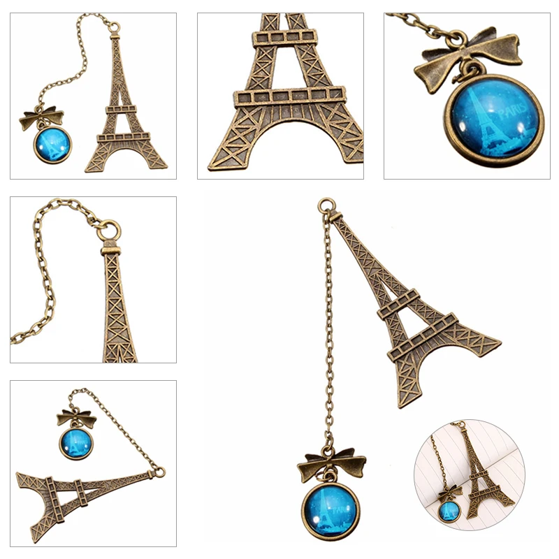 Vintage Eiffel Tower Metal Bookmarks For Book Creative Item Kids Gift Korean Miniatures Decoration