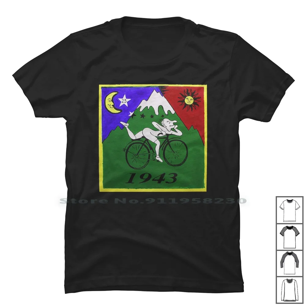 Bicycle Day T-Shirt-1943 Vintage ( Albert Hofmann Lsd ) T Shirt 100% Cotton Bicycle Albert Cycle Cling Tage Ping Bike 1943 Tag