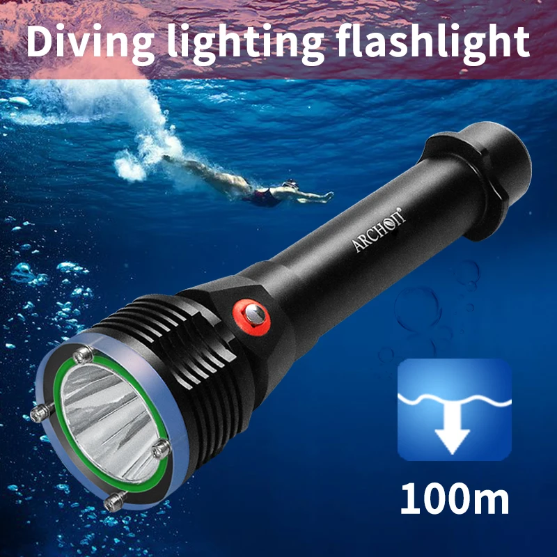 ARCHON D22 II diving light 6500K Underwater waterproof 100m diving flashlight CREE LED 1200lumen Underwater diving lighti