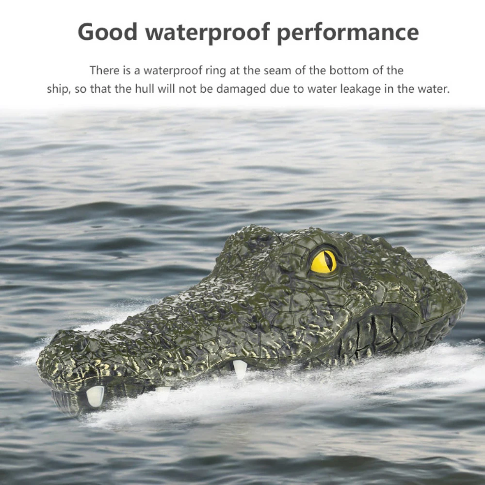 RC Crocodile Head Boat Ship Toy Simulation  2.4G Remote Control Joke Alligator Decoy Electric Toys Summer Water  Spoof Toys gift