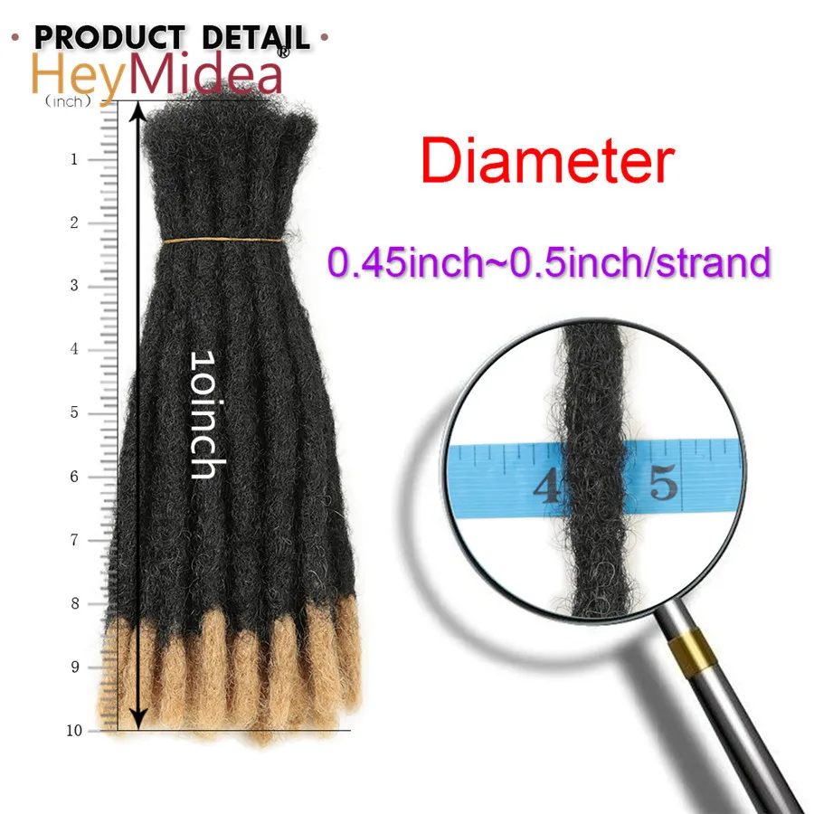Dreadlocks Sintéticos de 10 Pulgadas para Crochet, Trenzas Hechas a Mano, Estilo Hip-Hop para Hombres y Mujeres, Extensiones Ombre 2