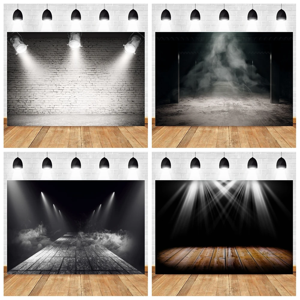 

Yeele White Brick Wall Shiny Spotlight Cement Floor Stage Baby Portrait Photo Backgrounds Photography Backdrops For Photo Studio