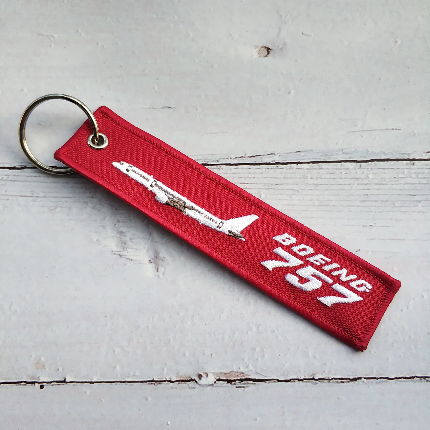 1 Set Rood Boeing 757 Vliegtuig Armband Telefoon Strap Borduren Keys Id Card Gym Bandjes Usb Badge Houder Voor Aviator kerstcadeau