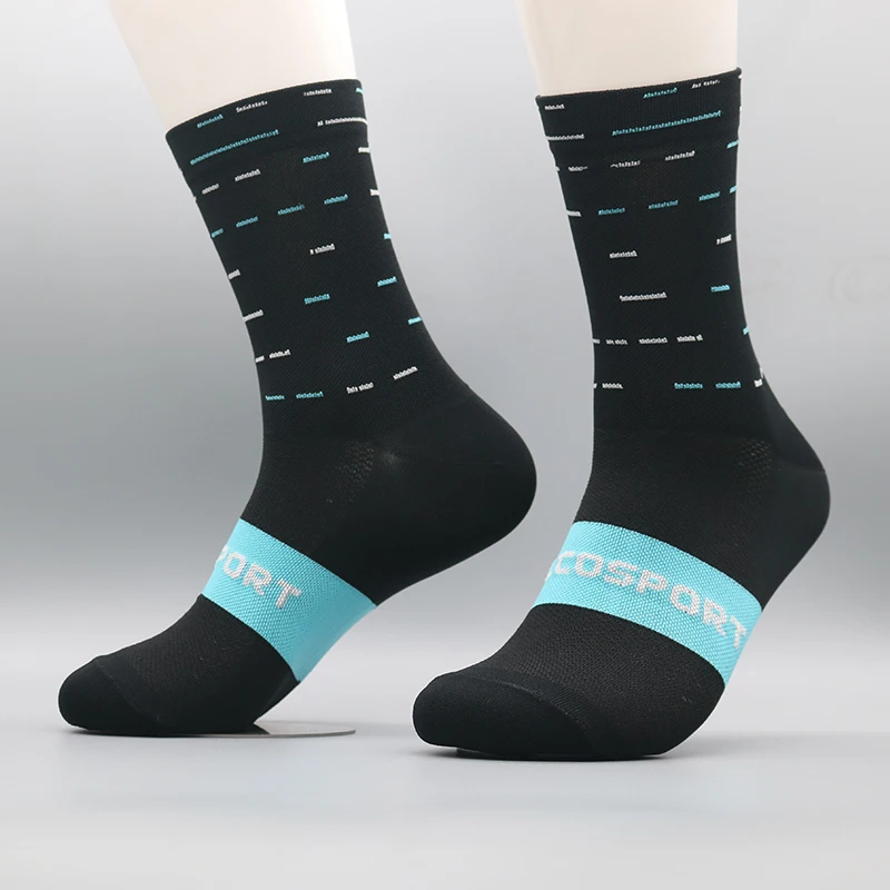 

1 пара мужских и женских общих шоссейных велосипедных носков для бега, спортивных баскетбольных компрессионных носков со средней трубкой