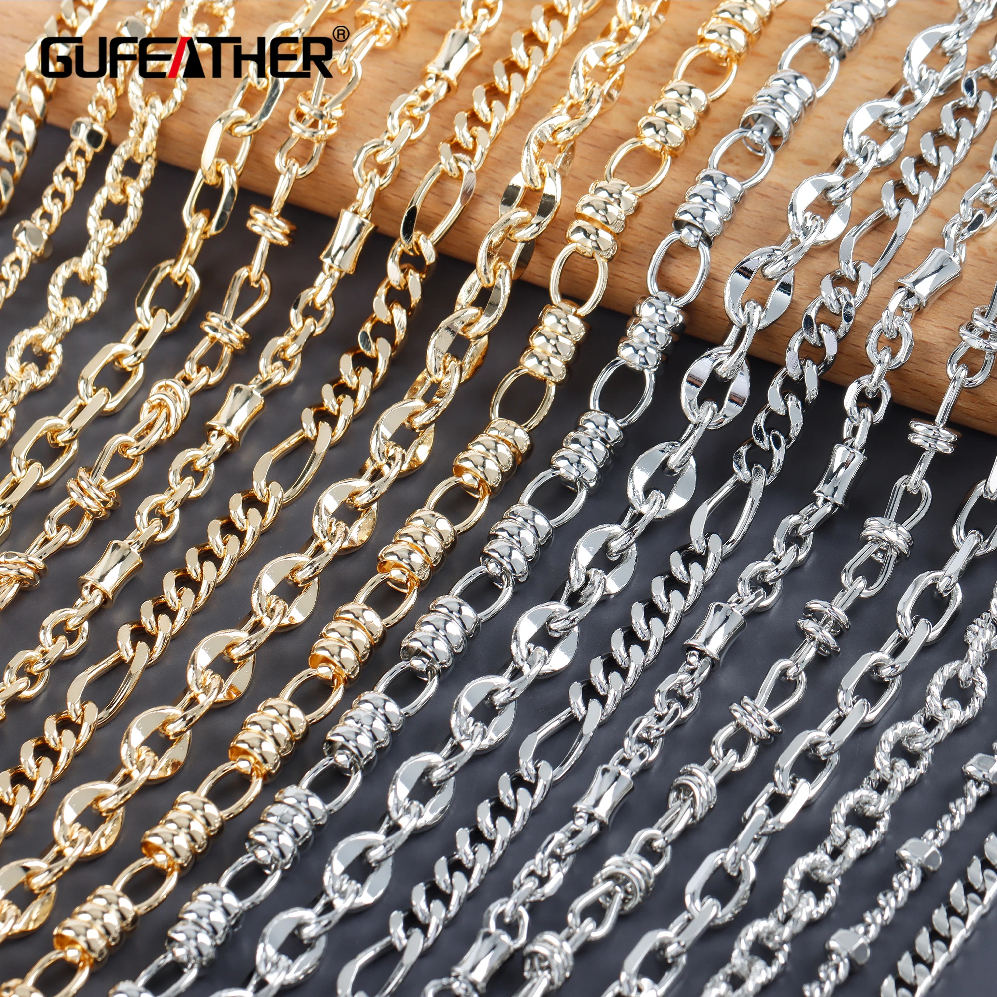 

GUFEATHER C219,diy chain,pass REACH,nickel free,18k gold rhodium plated,copper,charm,diy bracelet necklace,jewelry making,1m/lot