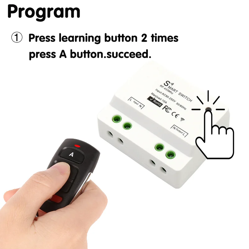 433Mhz bezprzewodowy pilot AC110V 220V 1CH przekaźnik odbiorczy On off światło zdalne moduł przełączający do kontrolera lampa ledowa