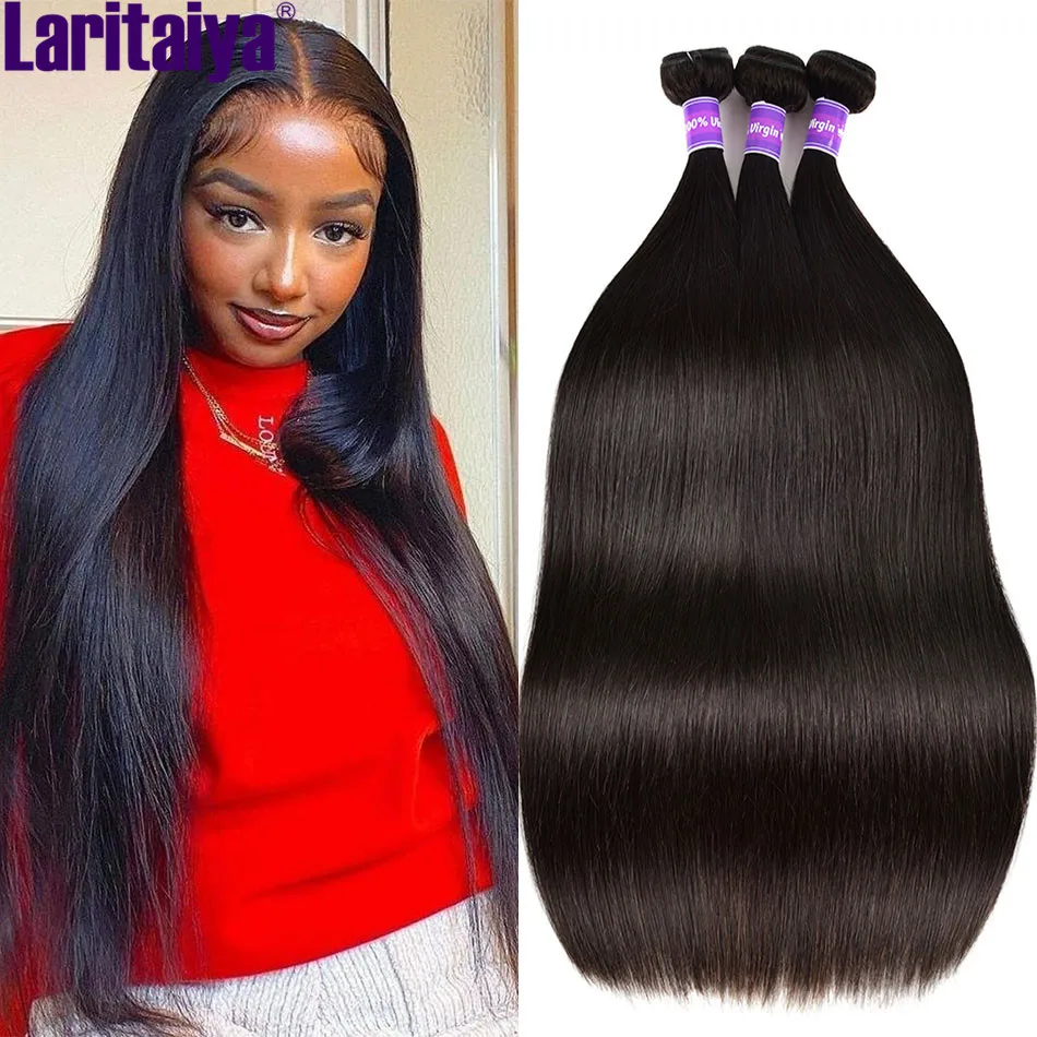 

Laritaiya Brazilian Hair Weave Bundles Straight Hair 1 2 3 4 5 10 20 Bundles 100% Human Hair Bundles Deals Double Wefts Thick