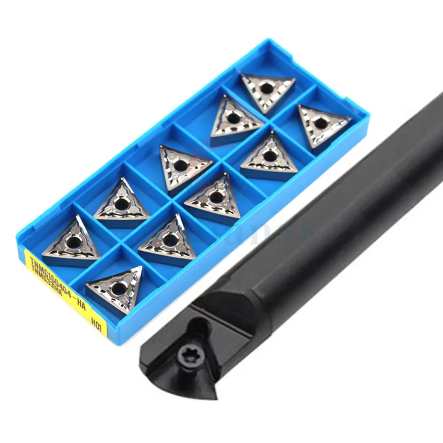 Centro de mecanizado S16Q/S20R-STWNR16, portaherramientas de torneado interno resistente al desgaste + juego de insertos de torneado CNC de carburo TNMG160404 08