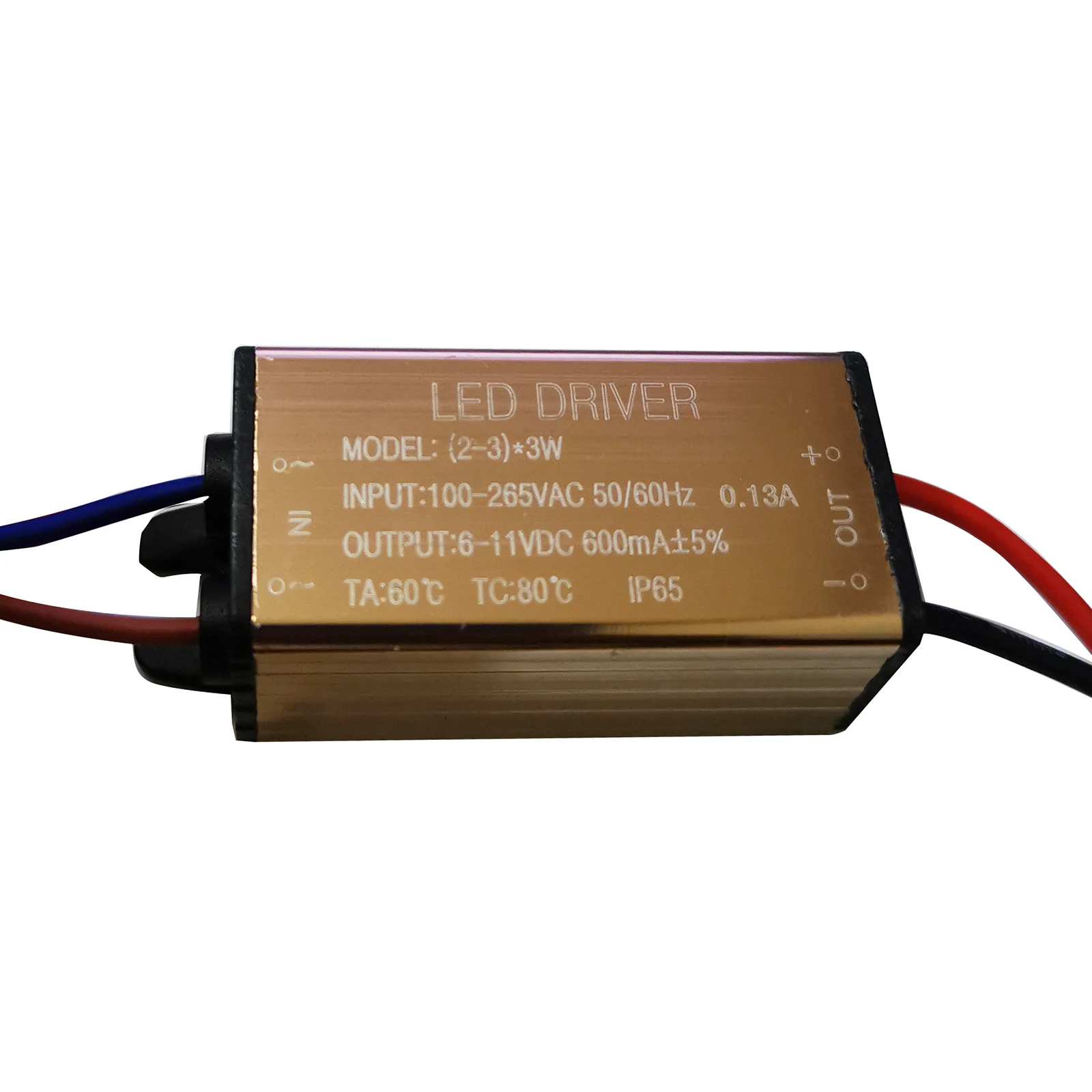 

5PCS Waterproof Constant Current 6W-9W (2-3)x3W LED Driver AC110-240V to DC6V~11V 600mA for High Power LED Light